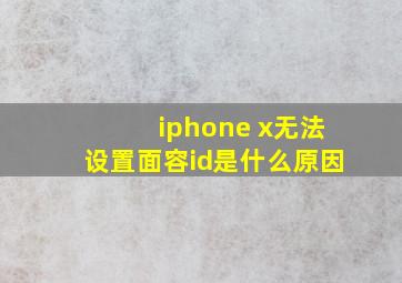 iphone x无法设置面容id是什么原因